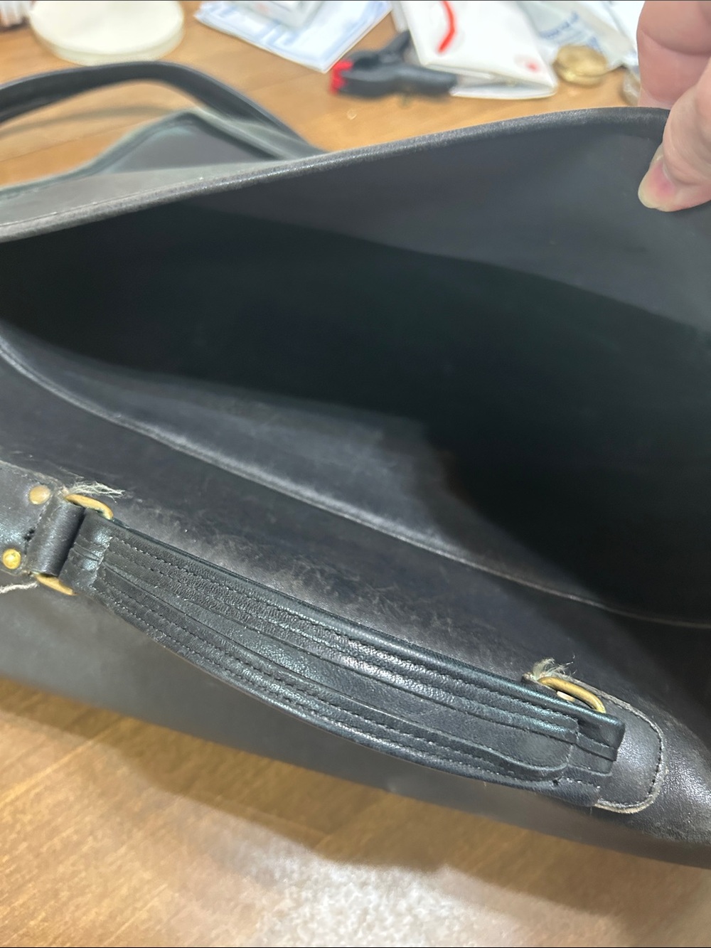Vintage Coach Classic Black Leather Men’s Briefcase Bag - Timeless Work Satchel - Picture 10 of 12